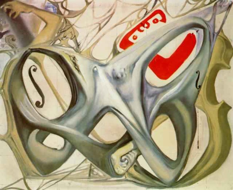 topological contortion of a female figure becoming a violoncello 1983.jpg